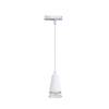 white aluminum track pendant light with transparent PMMA ring
