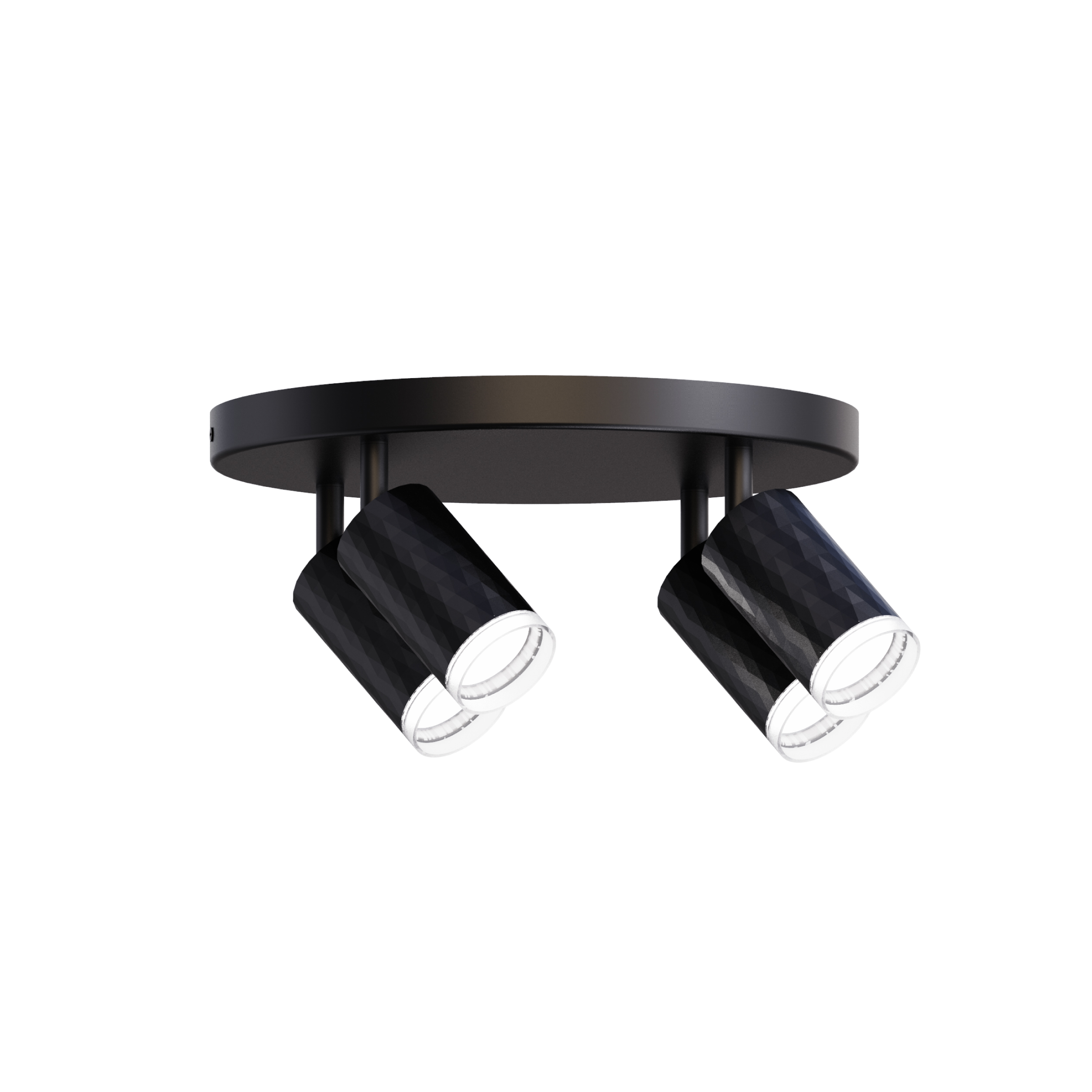 four light head black spot downlight with diamond patterns for living room