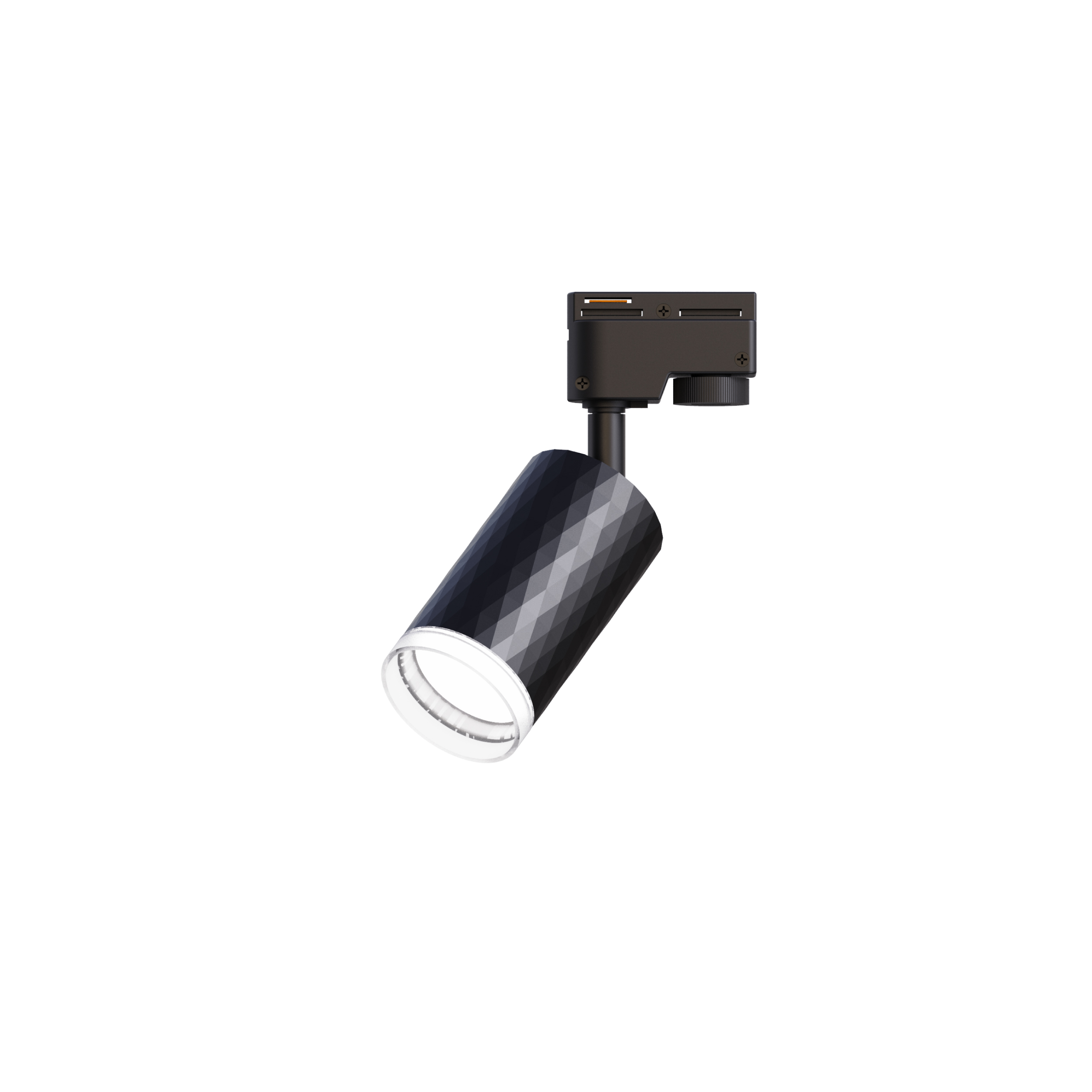 GU10 track light with diamond patterns and transparent edge