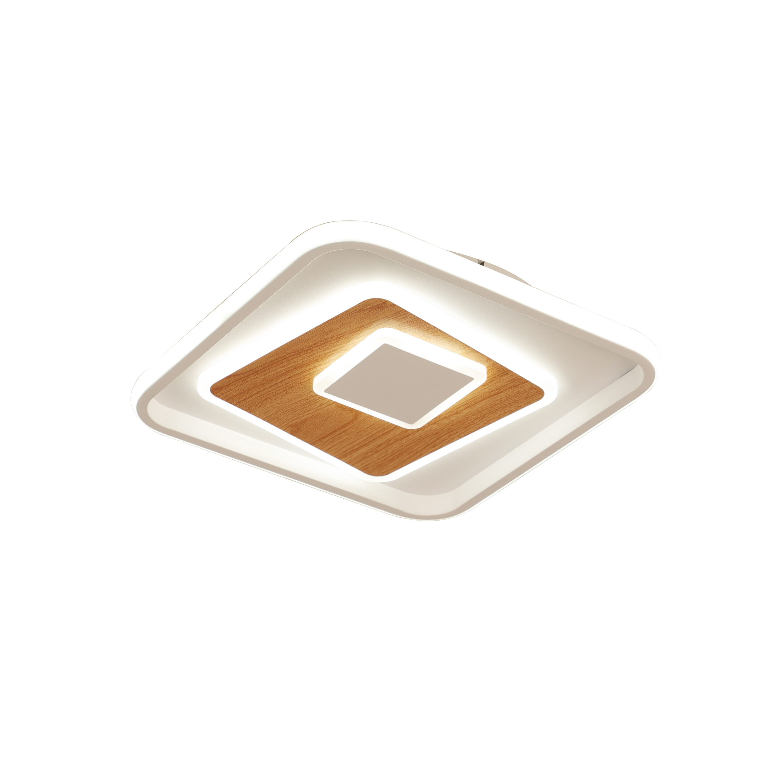 square grain wood pattern ceiling light
