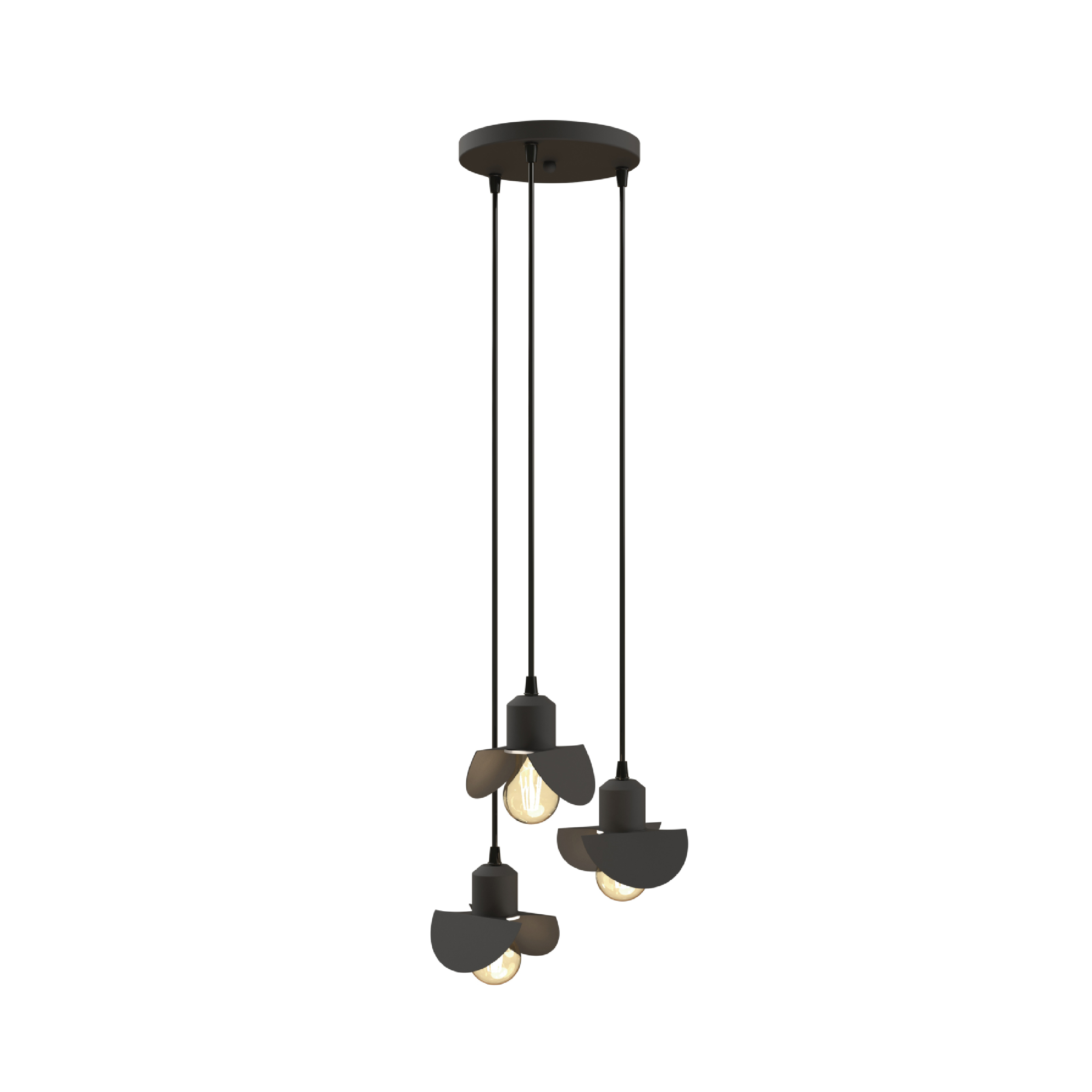 3 head metta black e27 pendant light