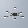 black six light heads gx53 sector ceiling light for living room