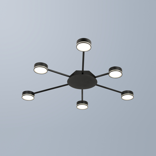 black six light heads gx53 sector ceiling light for living room