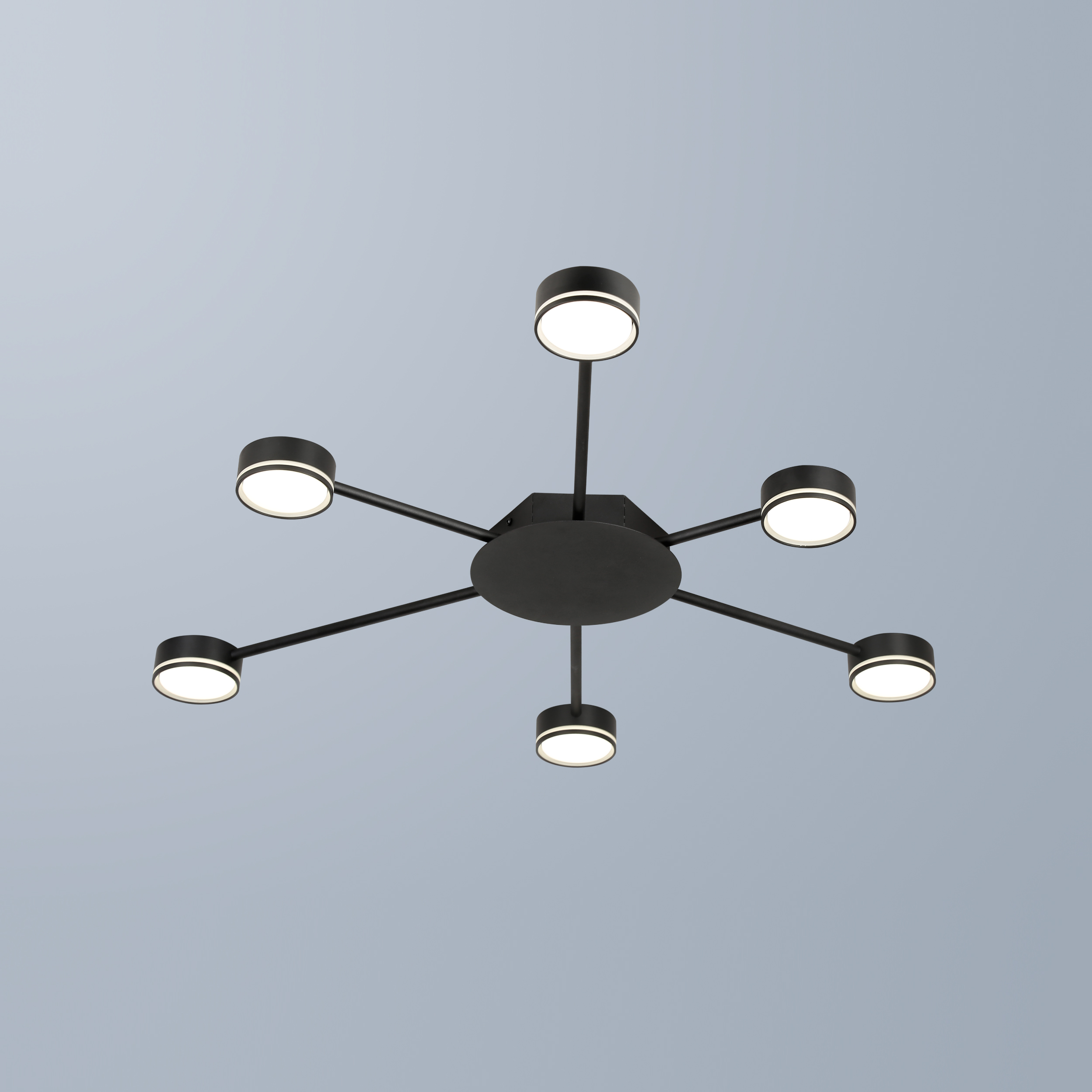 black six light heads gx53 sector ceiling light for living room