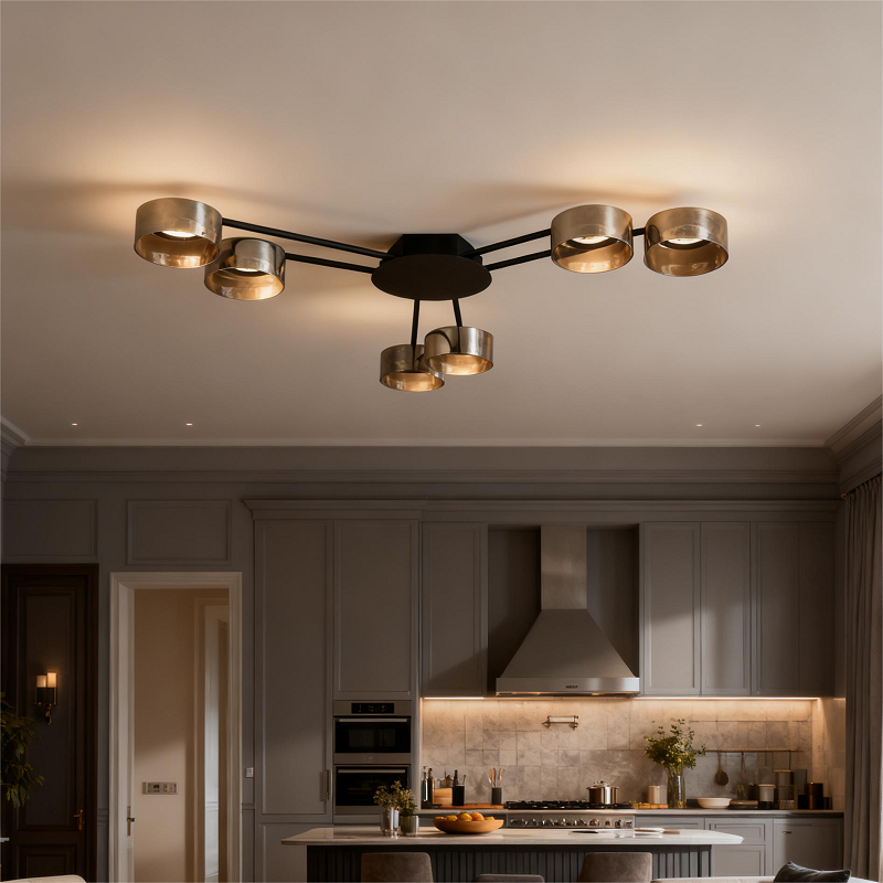 six gx53 socket ceiling light with glass cover