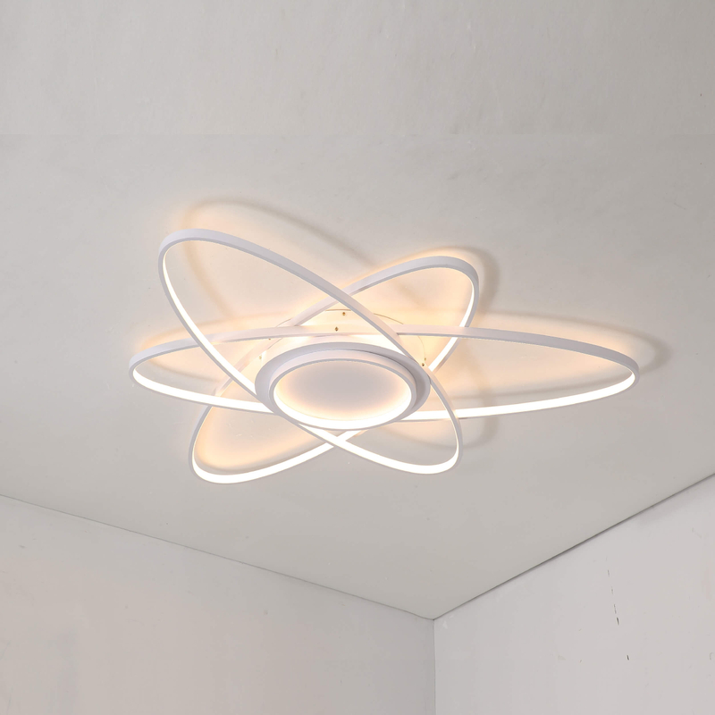 white oval LED Semi-Flush Ceiling Light
