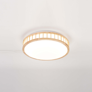 Stylish Circular Wooden Ceiling Light Fixture with Warm Illumination