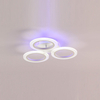 Elegant, contemporary ceiling light composed of three concentric, illuminated rings.