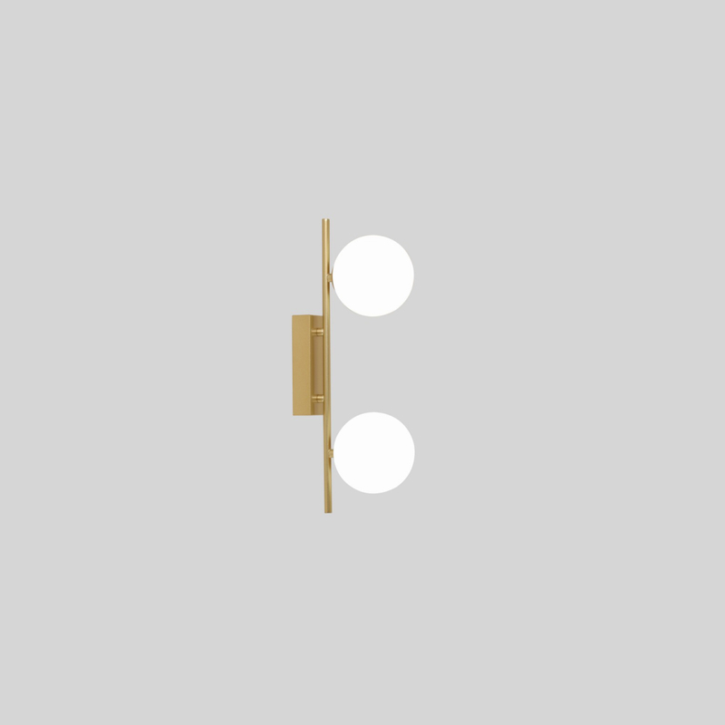 Sleek Brass Wall Mounted Lighting with Circular Lamps
