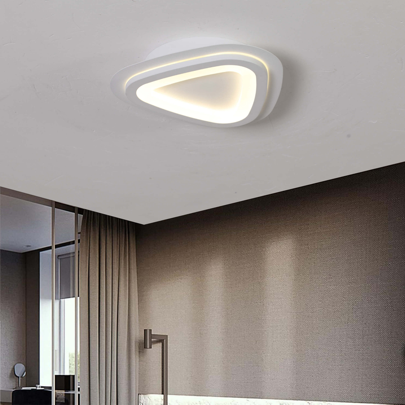 Triangle led ceiling lamp installed in a bathroom