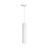 white long pendant track light with diamond patterns and transparent edges