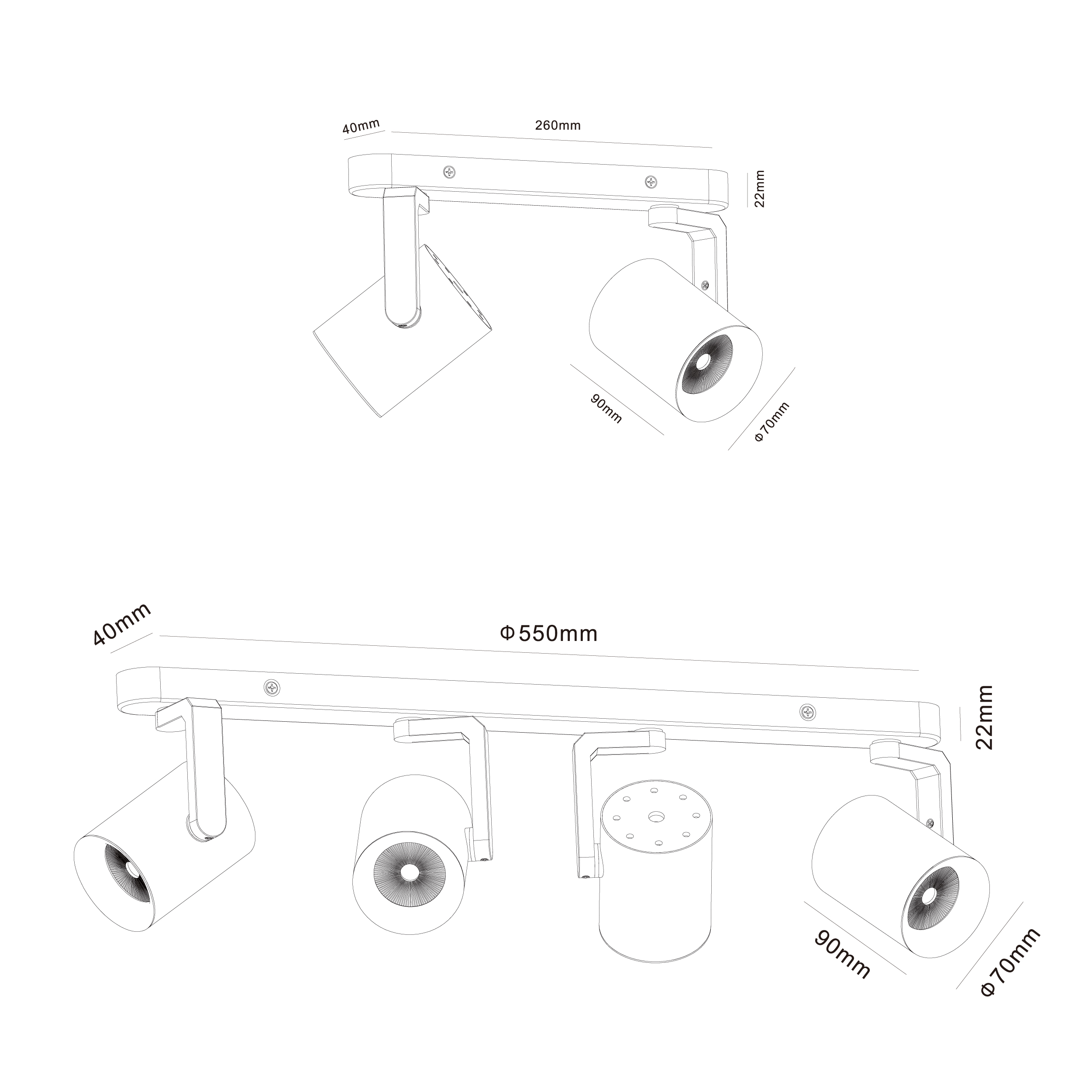 GU10 Adjustable Spotlight for Hotel RL-SMG181