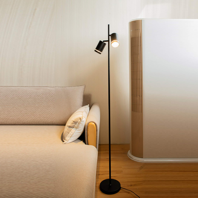 gu10 dual light head floor lamp for bedroom