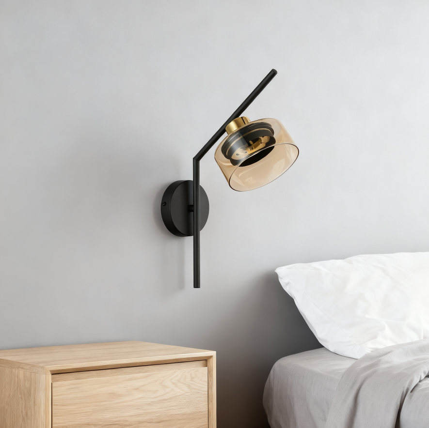 black gx53 wall lamp for bedroom