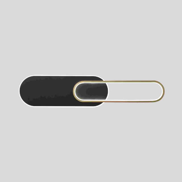 modern design golden frame black fixture led wall light for living room