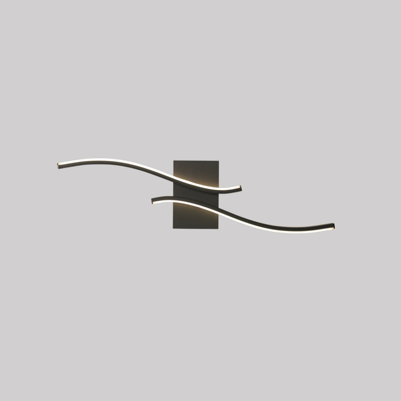 Streamlined Black Wall Mount Lighting Unit