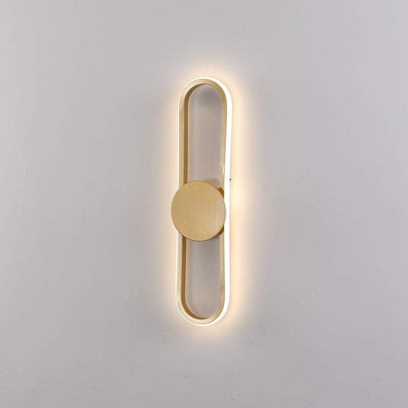 Modern metallic geometric wall-mounted lighting fixtures in contemporary interior