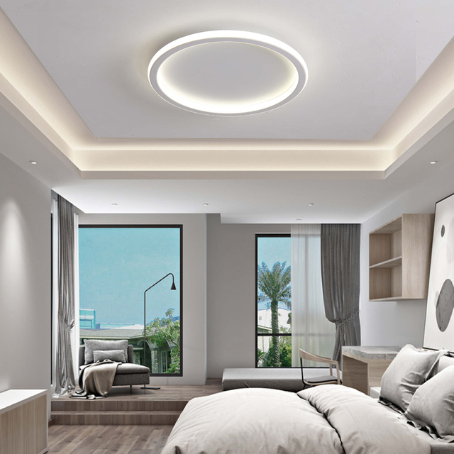 white round led ceiling light