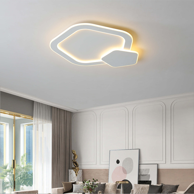 Pentagonal circle led ceiling light installed in bedroom, suitable size for various room like bedroom, living room