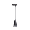 black aluminum track pendant light with PMMA ring