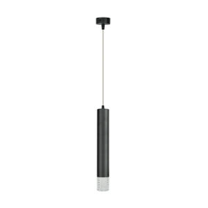 black long tube aluminum pendant light