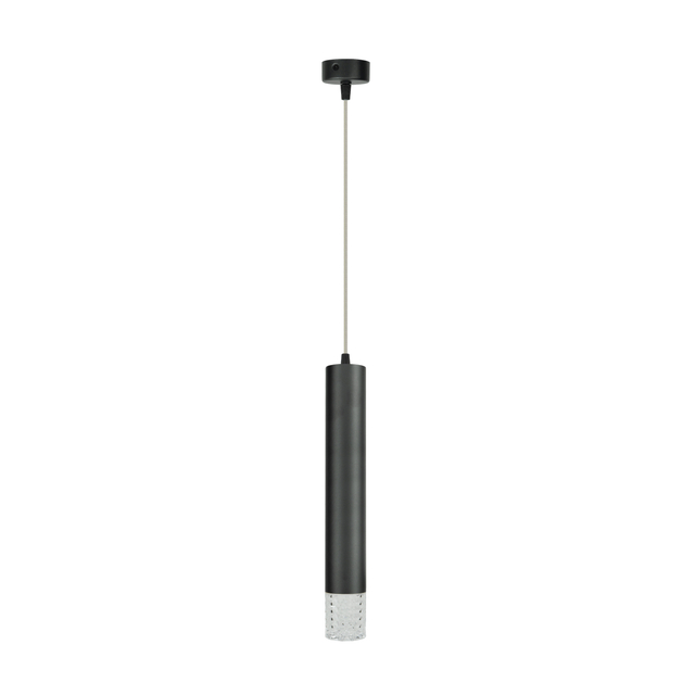 black long tube aluminum pendant light