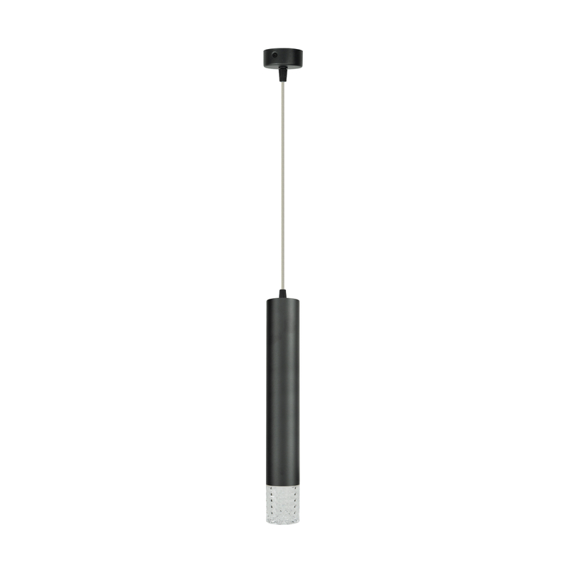 black long tube aluminum pendant light