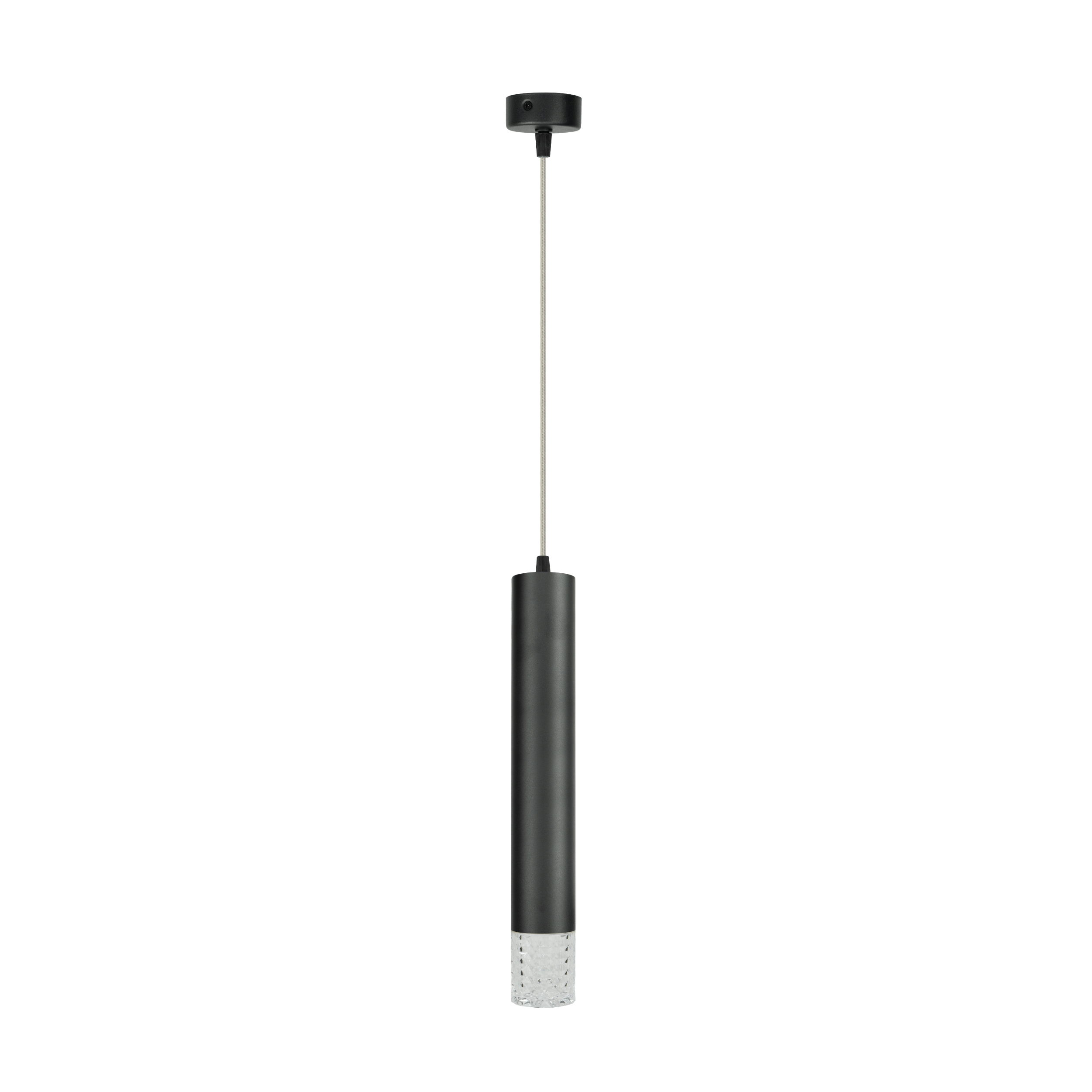 black long tube aluminum pendant light
