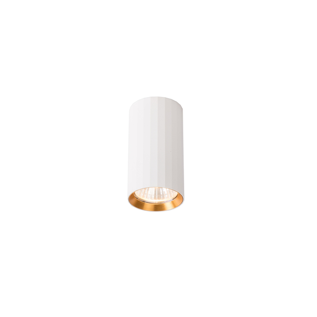 white gu10 ceiling downlight with vertical stripes on the surface