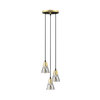 clear glass shade 3*e27 matte white pendant light