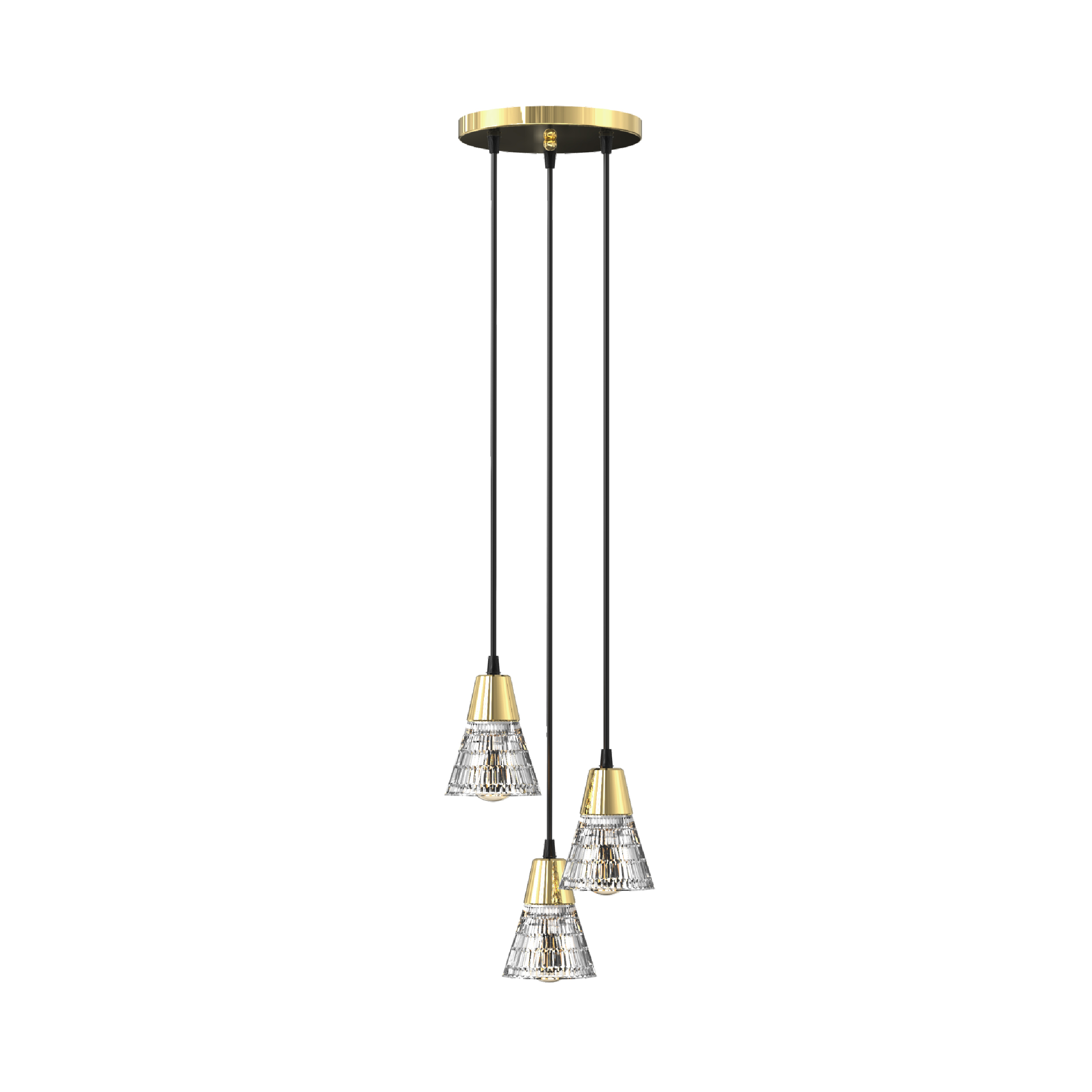 clear glass shade 3*e27 matte white pendant light