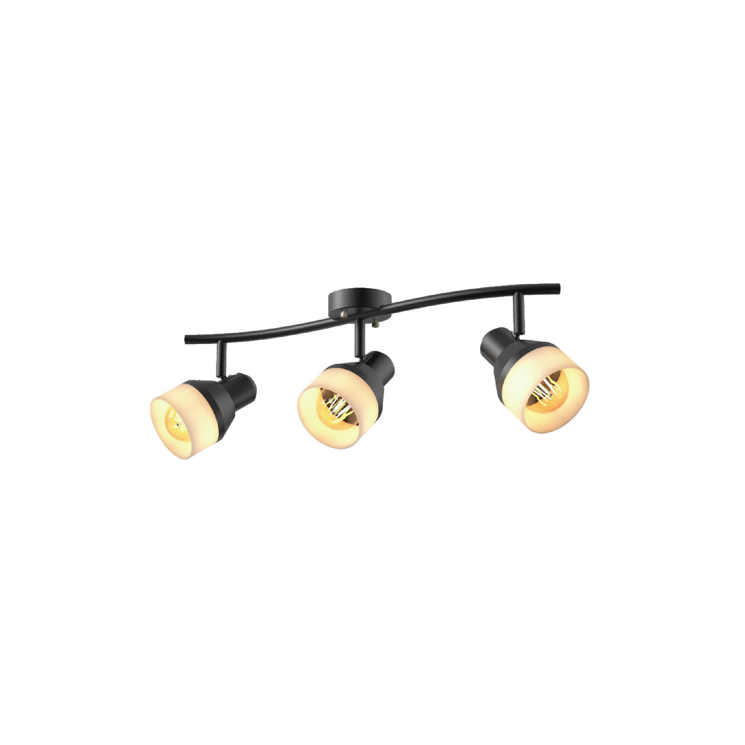 3*E27 black ceiling light