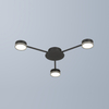 black three heads ceiling light gx53
