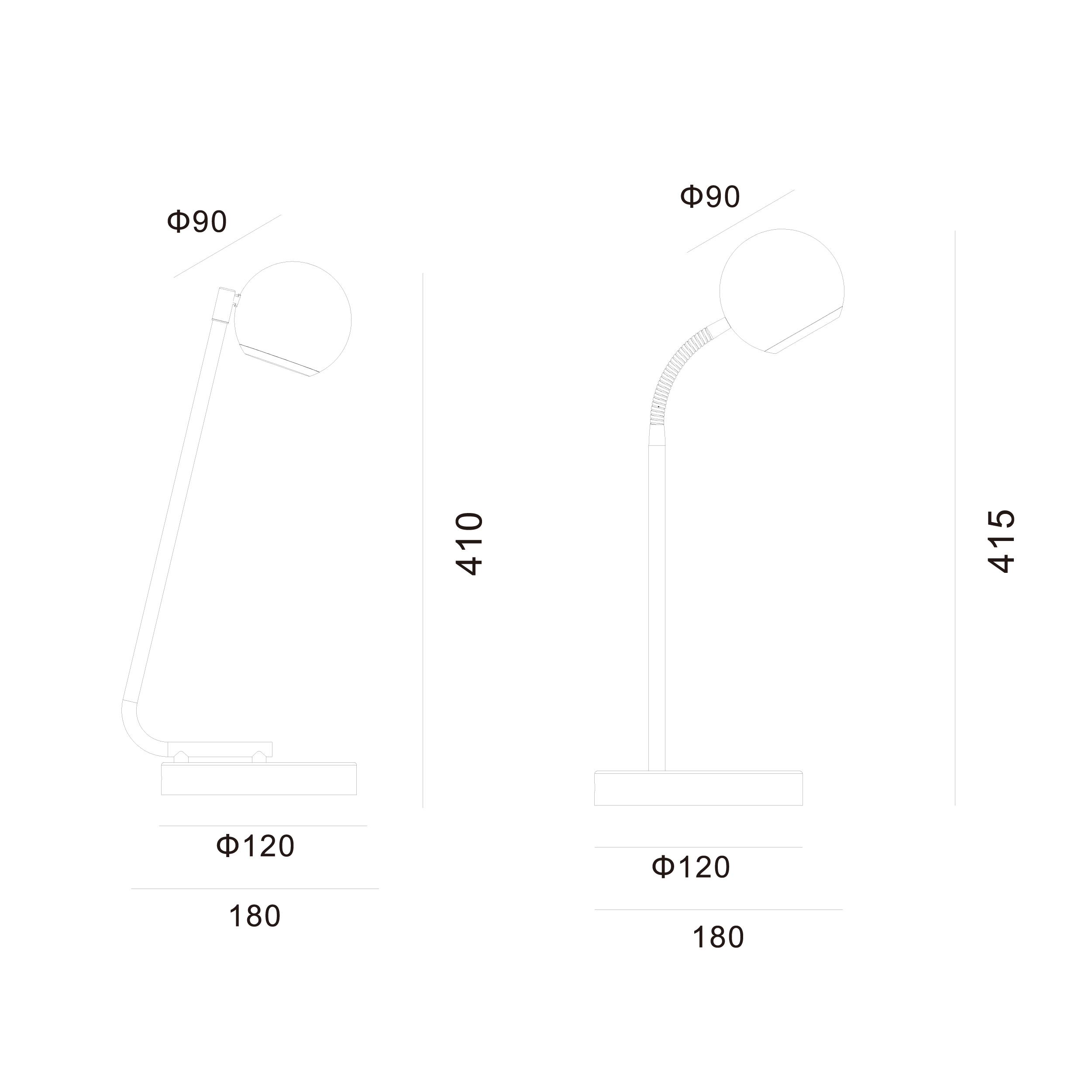 GU10 table reading smart light dimension