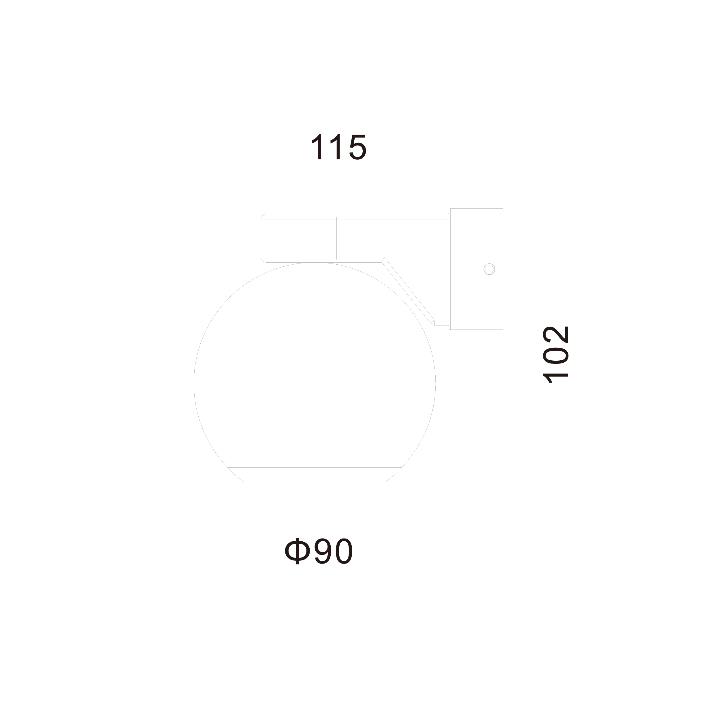 gu10 wall light dimension