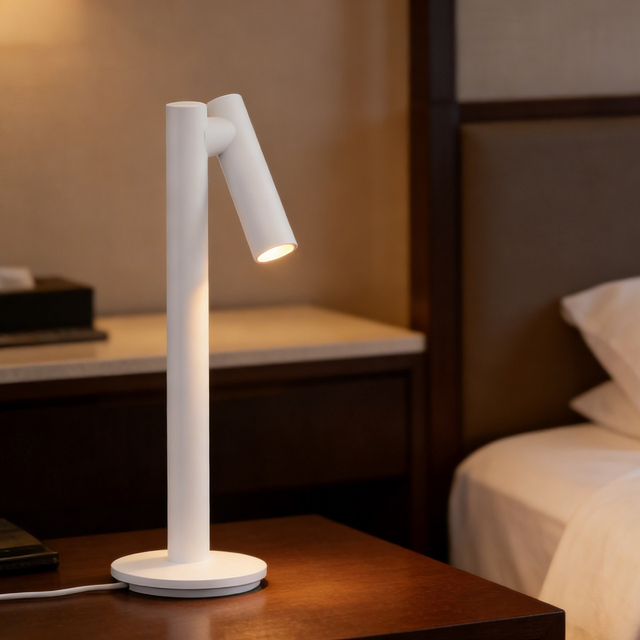 hotel white table light