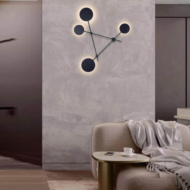 Abstract Black Disc Wall Sconce