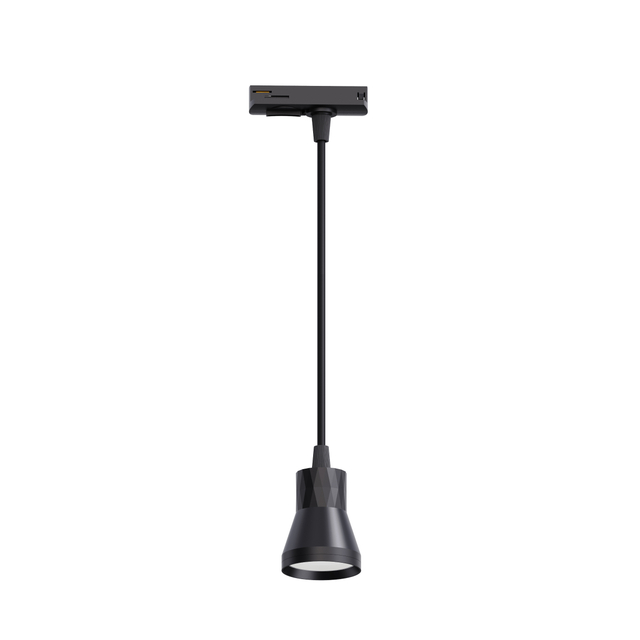 black wine glass shape pendant track light