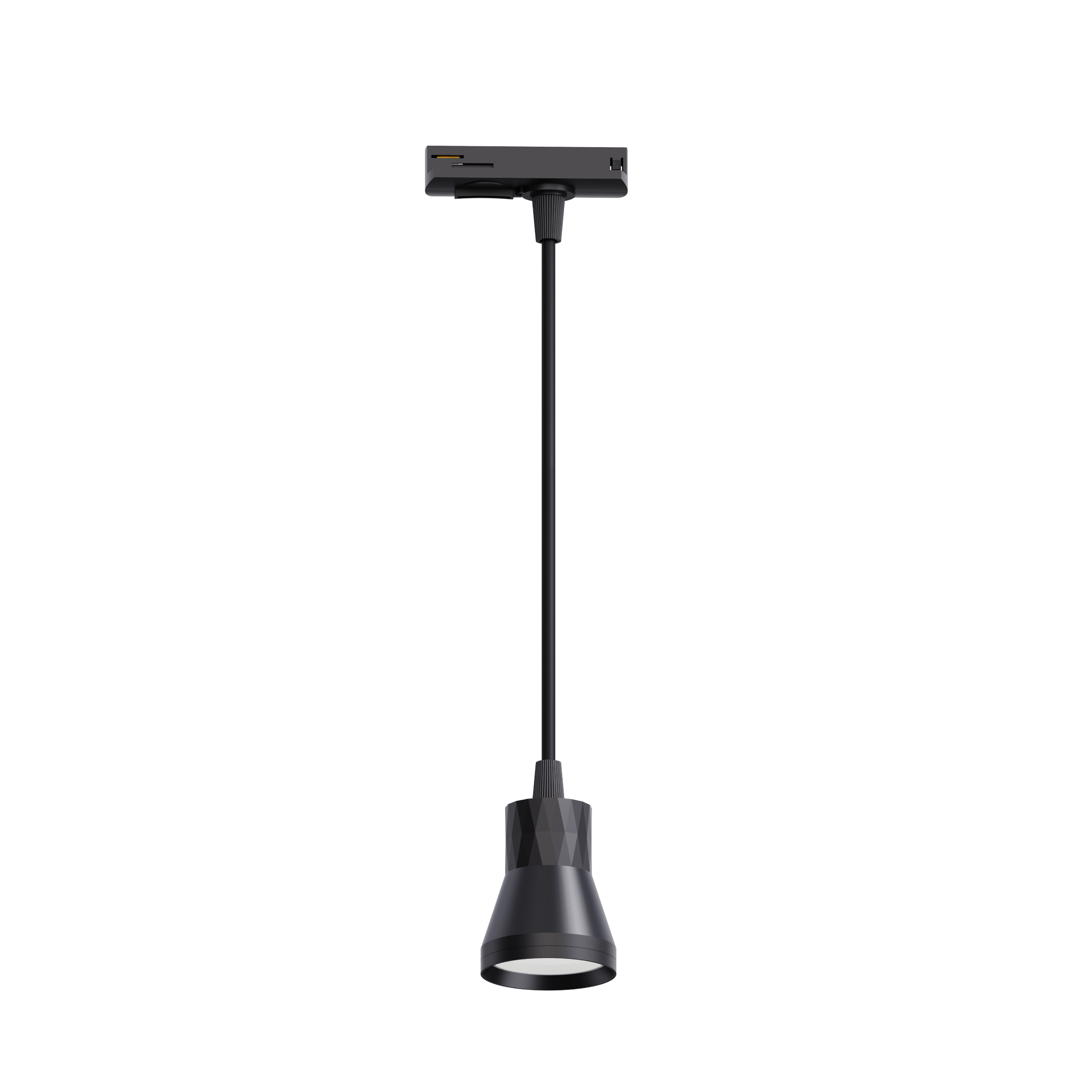 black wine glass shape pendant track light
