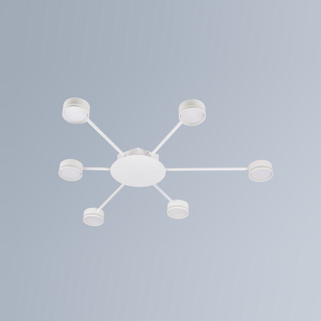 6 gx53 sectors ceiling light white fixture