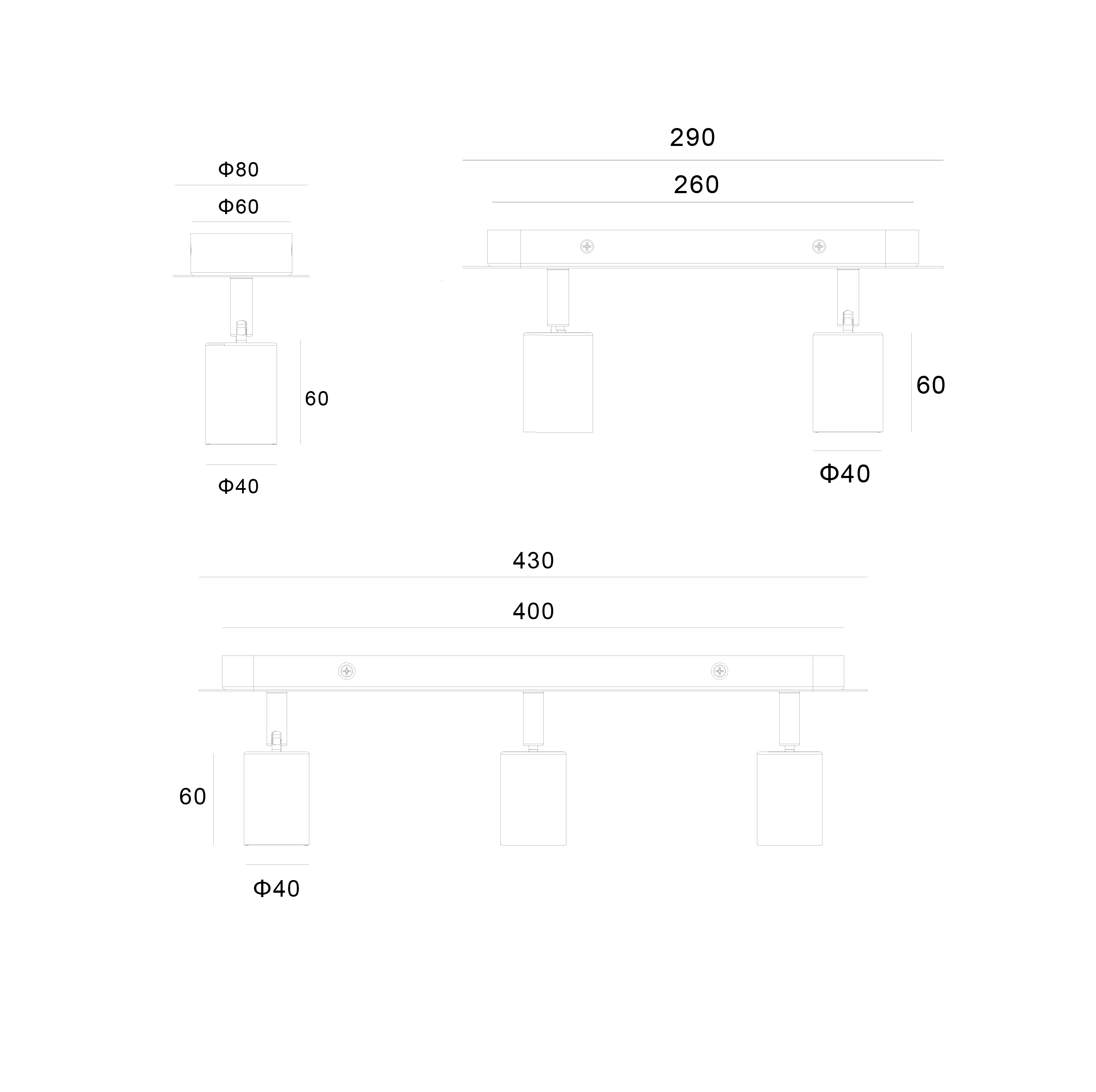 Ø40*60 E27 ceiling spot light