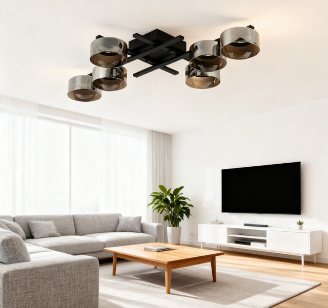 six head glass gx53 ceiling light