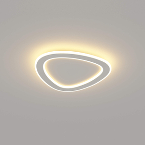 triangle linear led ceiling light in a white fixture, elegant style
