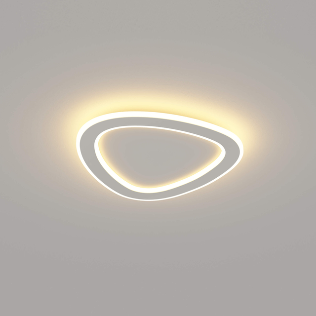 triangle linear led ceiling light in a white fixture, elegant style