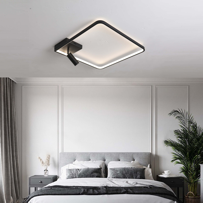 Black led ceiling light with single spot