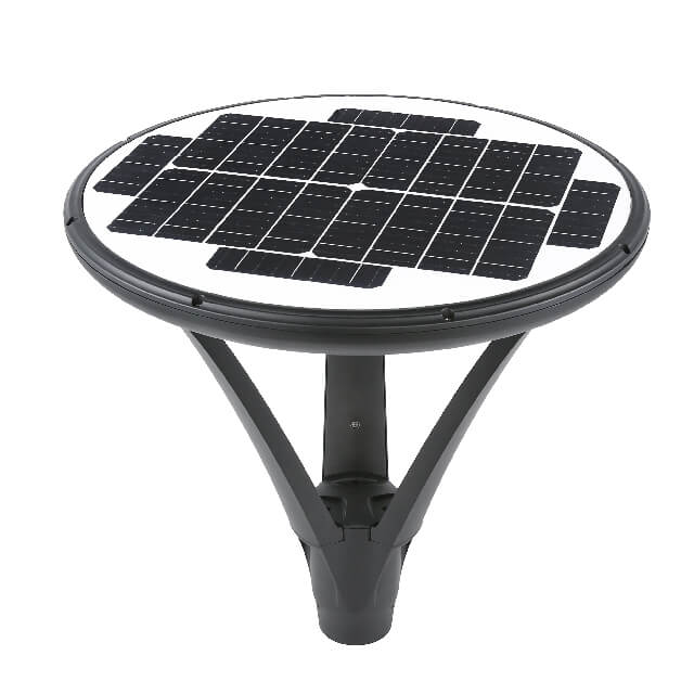 solar powered yard lamp integrated with monocrystalline solar panel on top