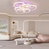 Sleek and stylish ceiling lamp with three interconnected rings of bright, energy-efficient lighting.