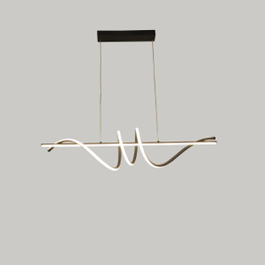 Black wave led ceiling light