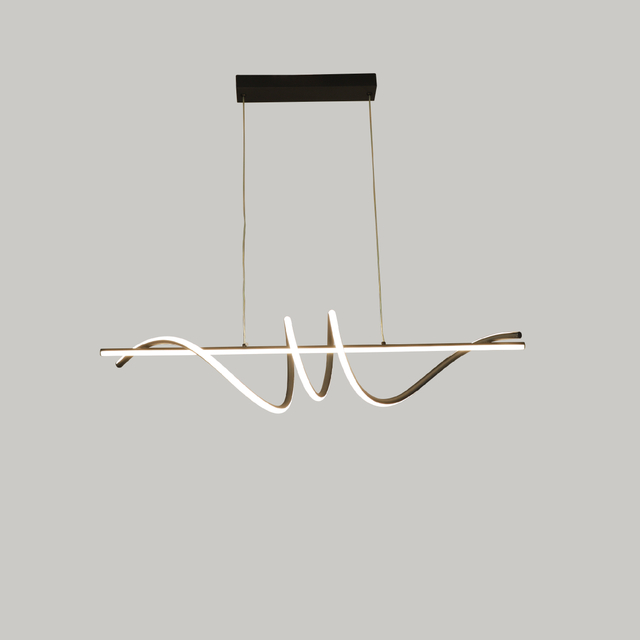 Black wave led ceiling light