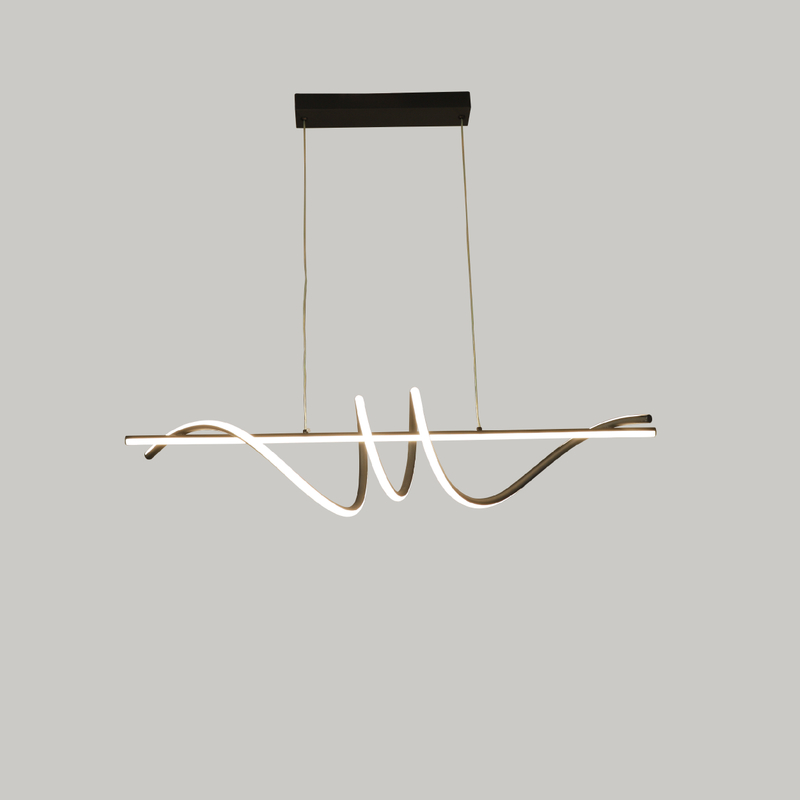 Black wave led ceiling light